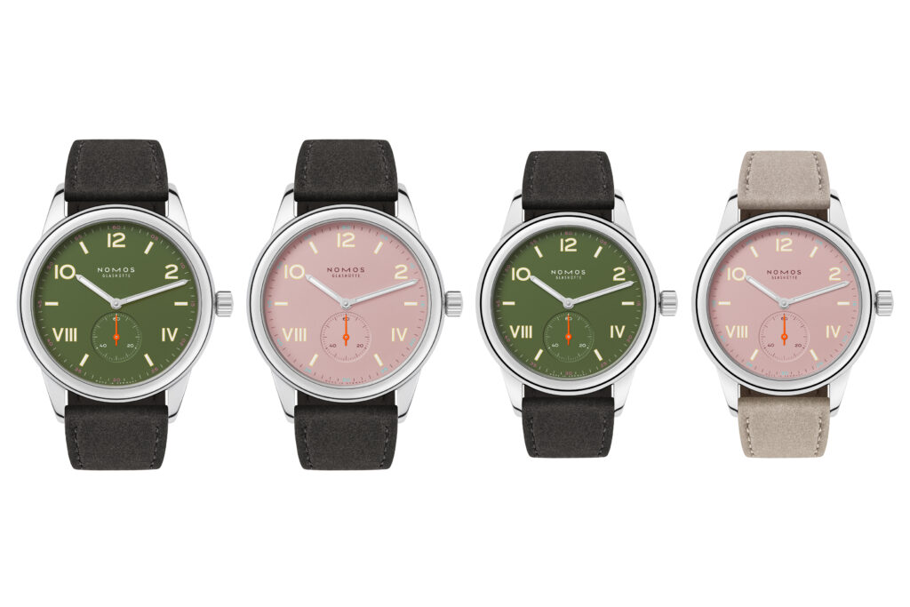 ساعتا Club Campus من NOMOS Glashütte بلوني all olive وfull rose