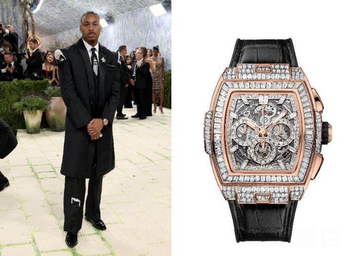 جاستين جيفرسون ارتدى ساعة Hublot Spirit of Big Bang High Jewelry King Gold 42mm