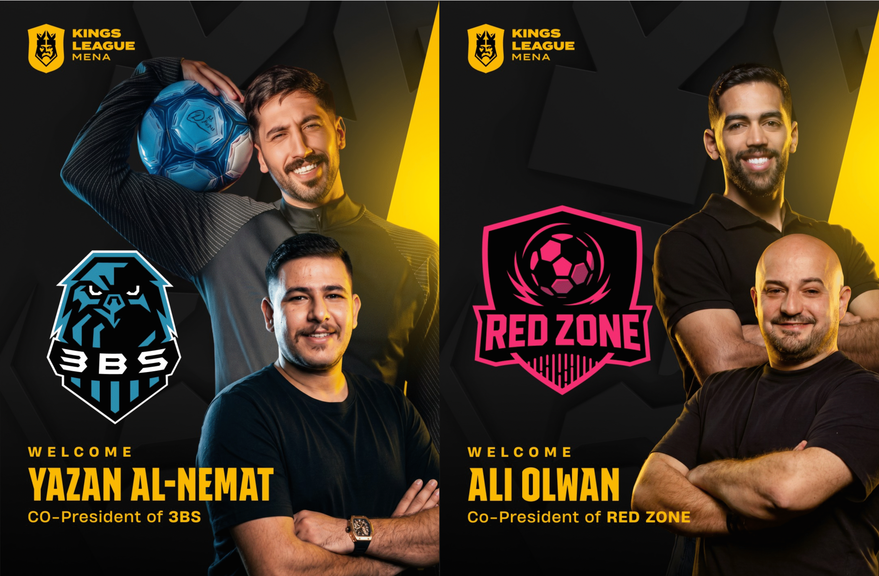 يزن النعيمات وعلي علوان ينضمان إلى Kings League MENA في الموسم الجديد
