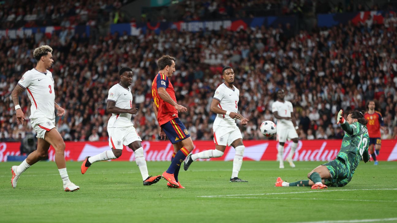 إنكلترا وإسبانيا 2-3: ركلة كاين الضائعة تقلب ليلة ويمبلي في دوري الأمم الأوروبية